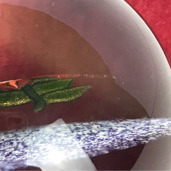 Paul Ysart Aventurine Flower Lampwork Purple Jasper Ground Paperweight Signed PY - Picture 14 of 16